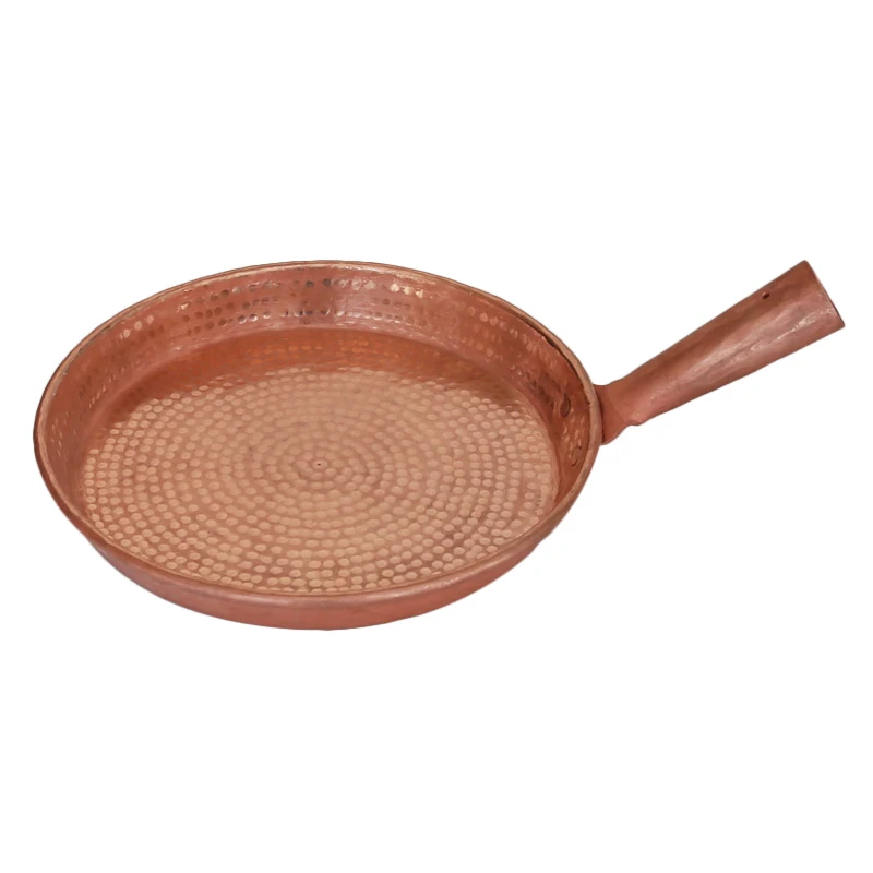

Pure handmade copper plate fruit dish griddle grill frying omelet roasting an handle hot pot pallet gas cooker