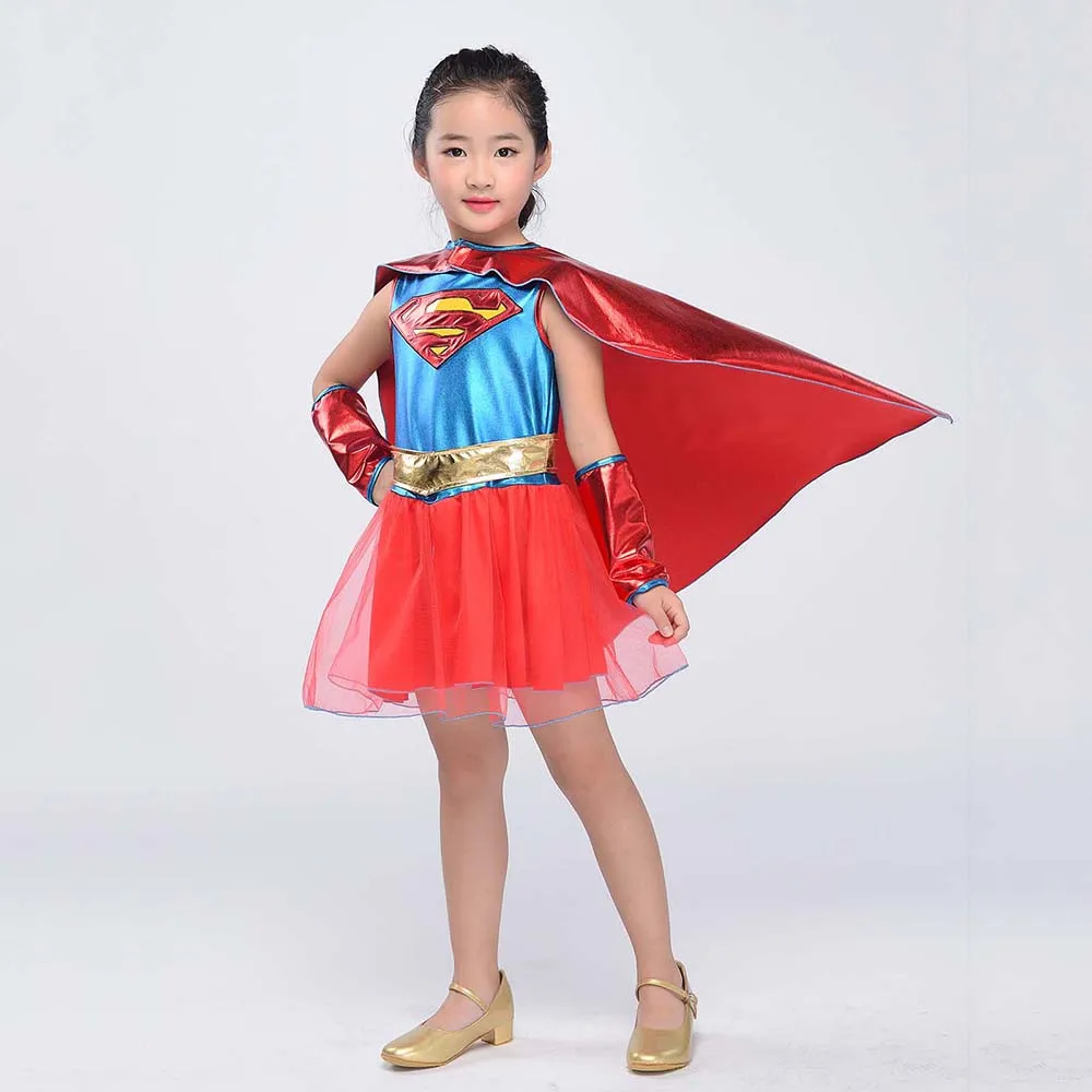 Костюм супергероев для девочек, костюм бэтгёрл, Wonder women, костюм Робина, платье Супергерл, костюм супергероя на Хэллоуин из фильма и телевизора для детей