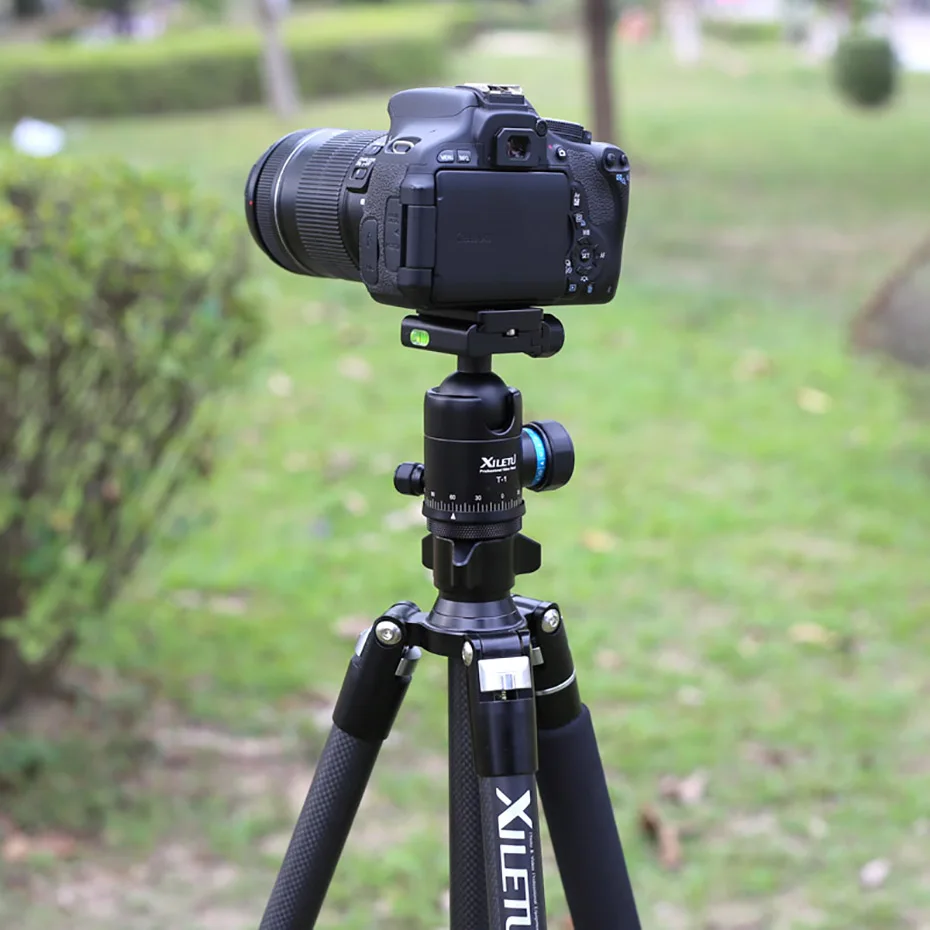 XILETU XT-264C+ T-1 Профессиональный штатив из углеродного волокна для камеры дорожная подставка для цифровой камеры DSLR Nikon с панорамной шаровой головкой