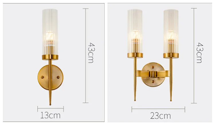 

Modern Loft Restaurant Crystal Wall Lamp Retro Golden Noble Hotel Hall Villa Wall Sconce Led Office Lamp Free Shipping