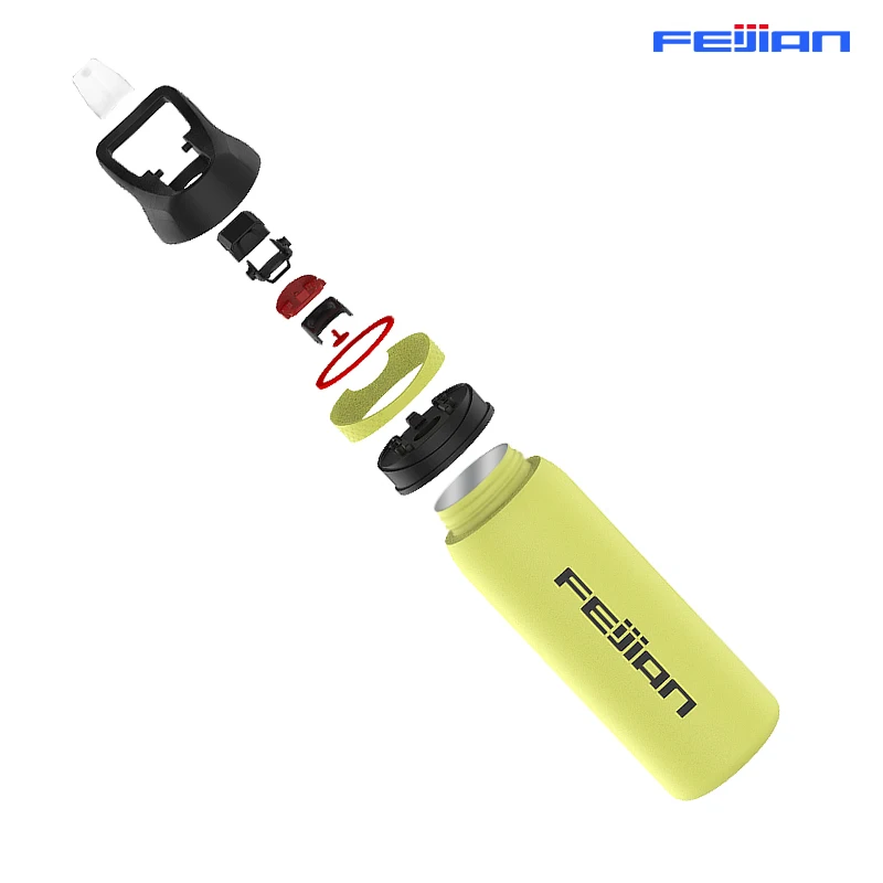 Термос FEIJIAN с крышкой из соломы и широким горлом вакуумный изолированный