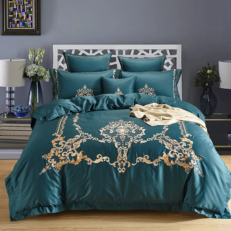 Восточные вышитые постельных принадлежностей 100% египетского хлопка роскошные