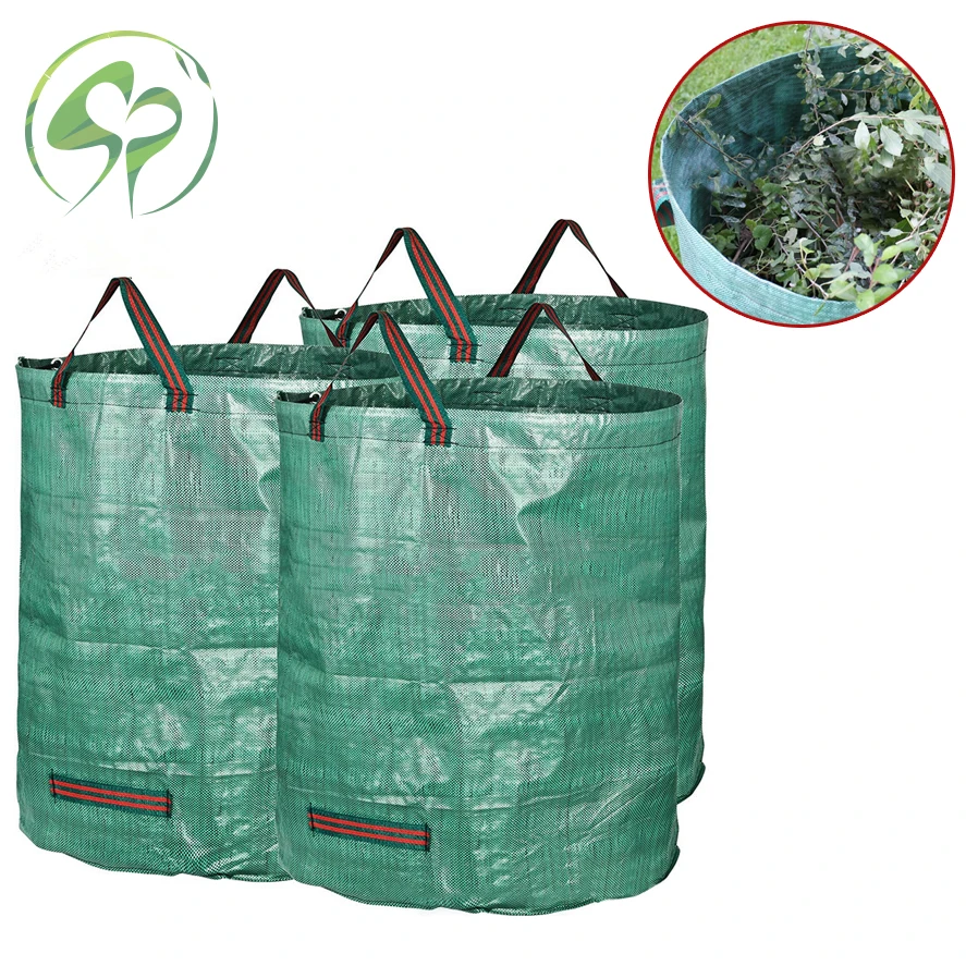 

Foldable Leaf Trash Can for Garden Lawn Cleaning Heavy Duty Garden Rubble Waste Woven Rubbish Bags Yard Waste Bins