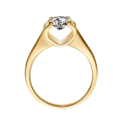 Yellow Gold PANSYSEN кольцо женское серебро 925 свадебные Обручение кольца пробы Серебряные ювелирные изделия Аутентичные палец кольцо циркон вечерние перстень подарки - Цвет камня: Yellow Gold