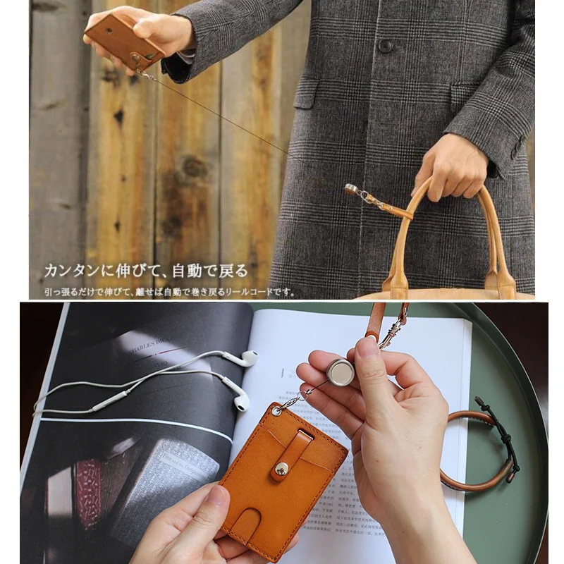 Чехол для автобусных карт Выдвижной мини-кошельки из 100% натуральной воловьей