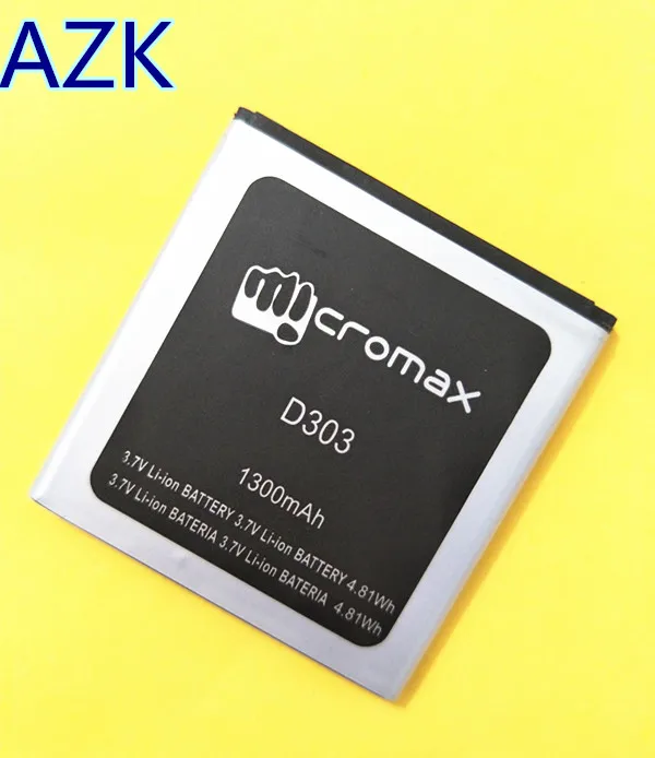 AZK новый высококачественный D303 1300mAh литий ионный аккумулятор для Micromax мобильный