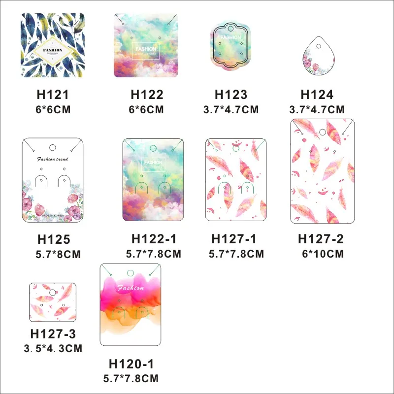 100 шт./лот упаковка для ювелирных изделий и демонстрационная карта брошь серьги