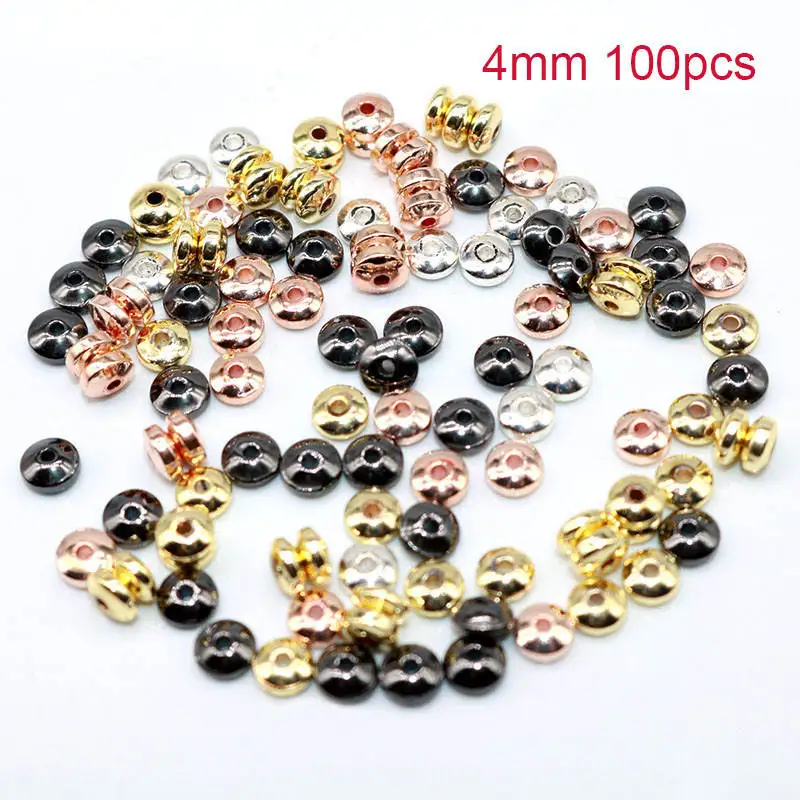 4MM Mixed 6 мм 100 шт черный гематит желчный камень Бусины распорные бусины ручной работы Шарм, изготовление украшений не выцветает - Цвет: 4MM Mixed