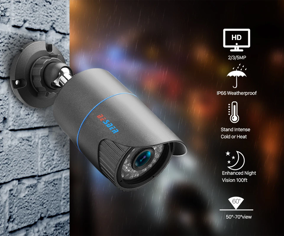 Besder H.265 4CH 48 В POE NVR комплект системы видеонаблюдения 3.0MP Пуля IP камера P2P IR IP66 Открытый Всепогодный видео безопасности наблюдения