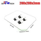 200х200х3 мм, 219х219х3 мм, пластина из силикатного стекла с срезанными углами + 4 зажима кровати для дубликатора Wanhao i3 Plus, 3D-принтер