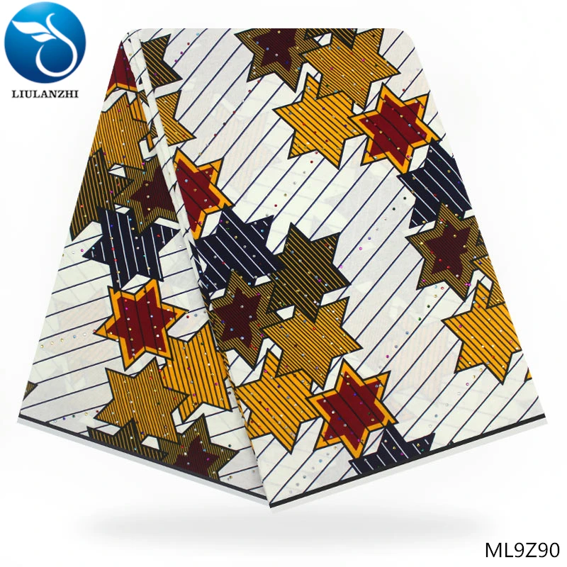 LIULANZHI african wax fabrics guaranteed quality ankara real fabric with rhinestones cotton batik ML9Z77-ML9Z94 | Дом и сад