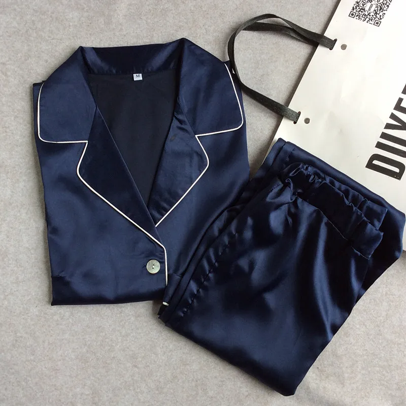 Пижама женская шелковая с длинным рукавом|sleepwear satin|sleepwear sexysleepwear long |