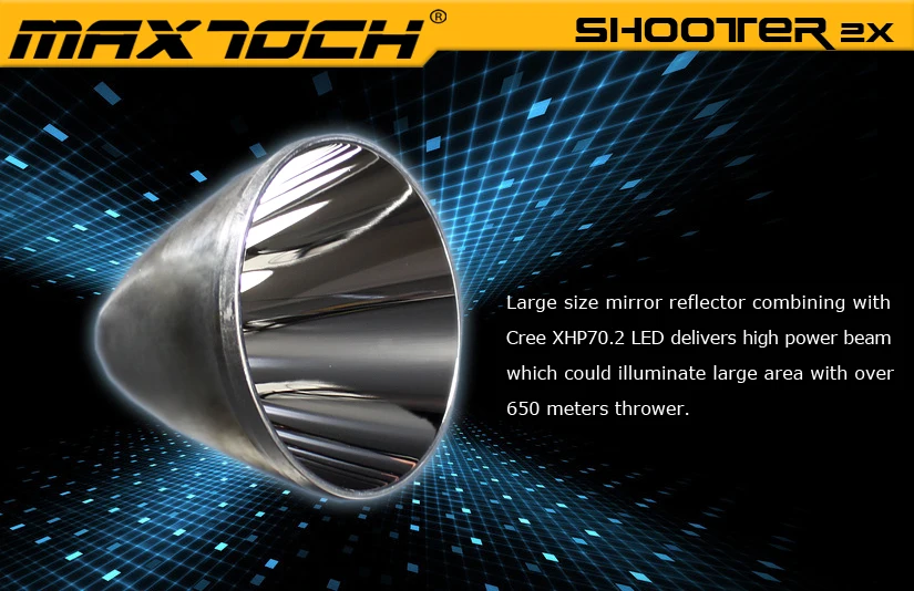 MAXTOCH Shooter 2X XHP70.2 версия 3800 люмен, широкий угол луча, нейтральный белый широкий угол луча поисковый фонарик