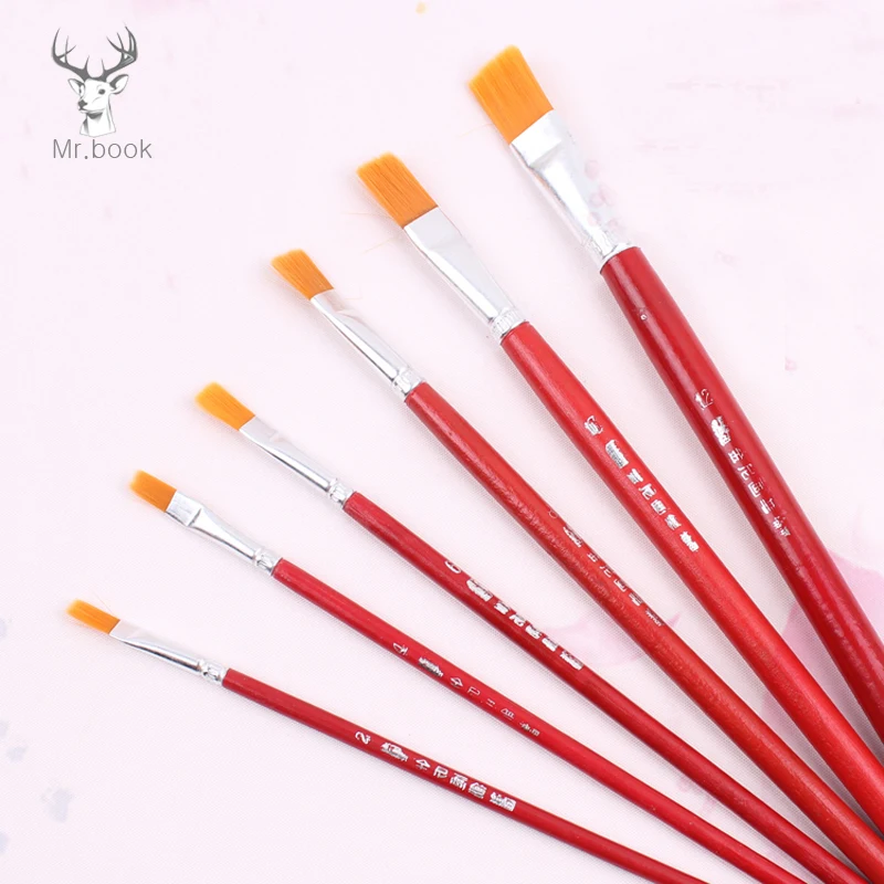 6 шт. разнообразные нейлоновые кисти для рисования|Кисти рисования| |