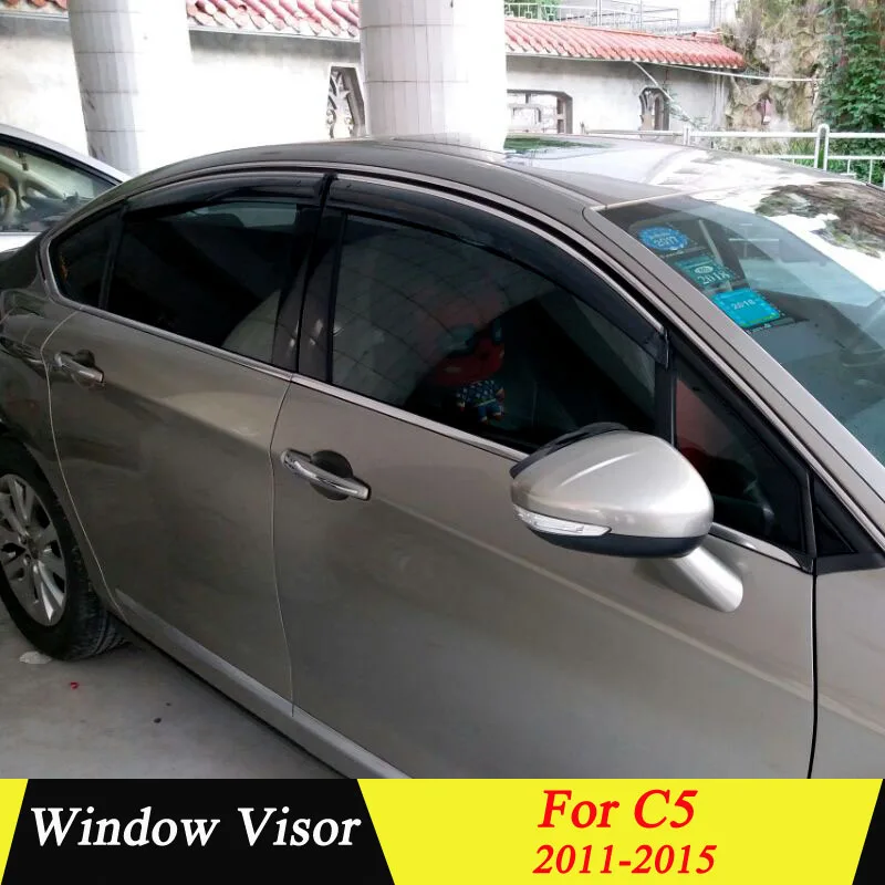 Для Citroen C5 2011- Пластик черное окно козырек Vent Оттенки Защита от солнца дождь дефлектор гвардии авто аксессуары 4 шт./компл
