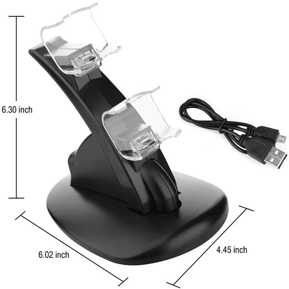 Контроллер Зарядное устройство с двумя портами USB Подставка для зарядки опора для Playstation 4 PS4/PS4 Pro/PS4 тонкий геймпад Replenisher