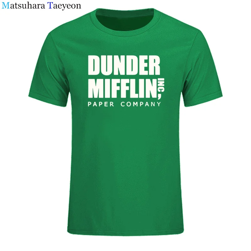 Футболка мужская с коротким рукавом деловая круглым вырезом принтом Dunder Mifflin из