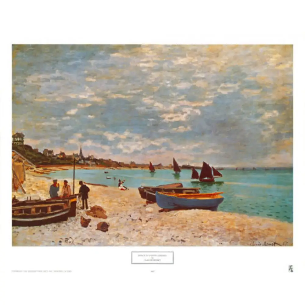 Ручная живопись маслом Клода монета парусина художественный пляж в Sainte Adresse