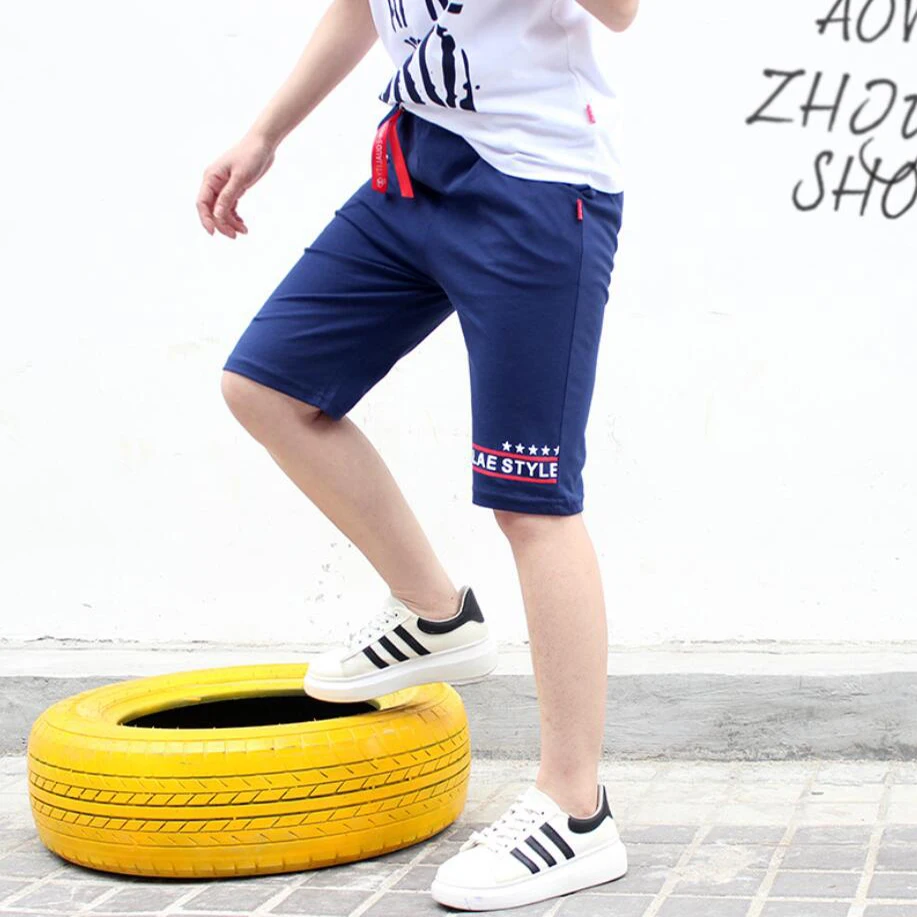 Шорты для мальчиков детские летние пляжные хлопковые брюки до колена