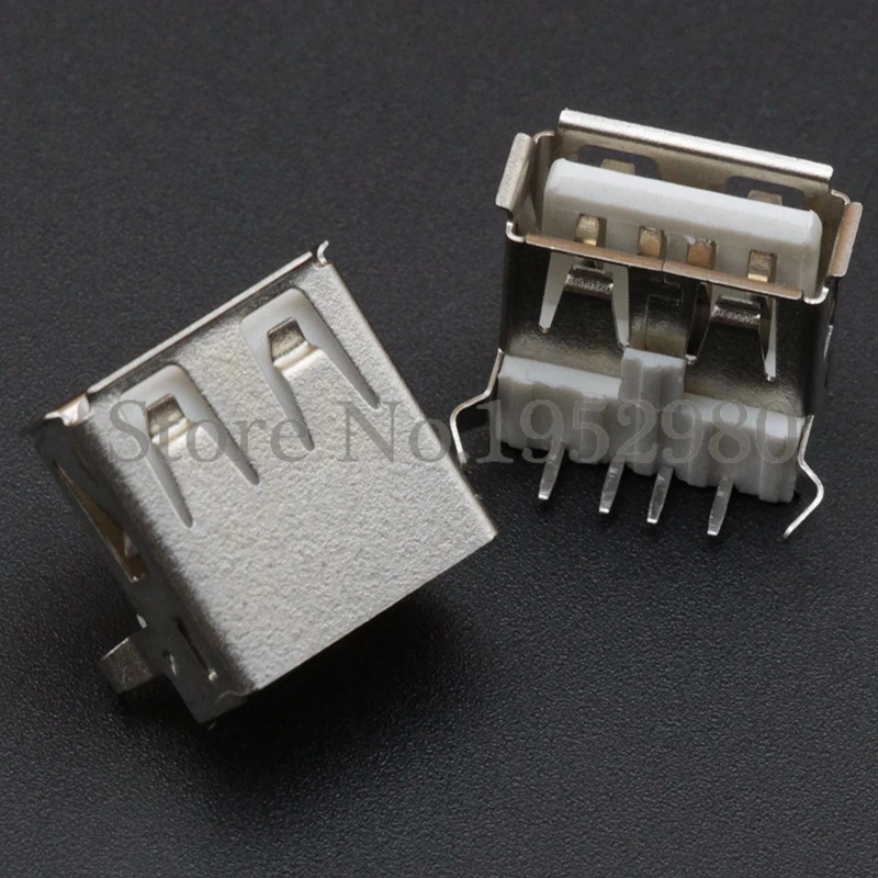 10 шт. разъем USB 2 0 гнездовой AF 90 Степень погружения гнутые ножки типа A скрученные