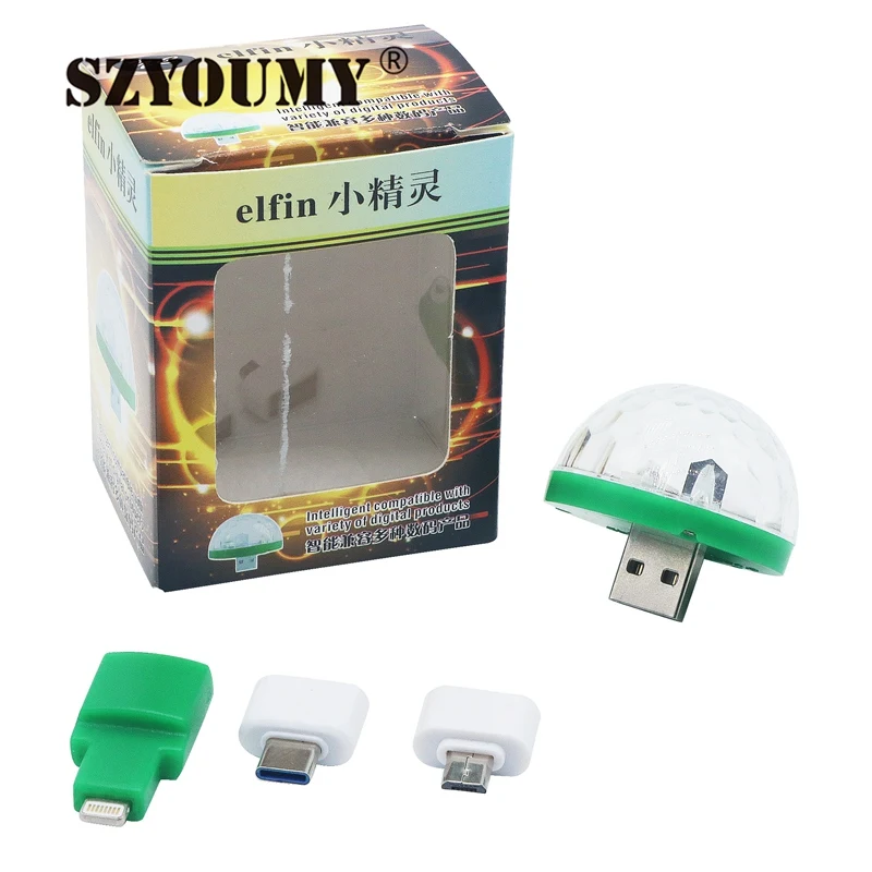 SZYOUMY USB Disco Light Music Lights Color Change with Music DJ Light Stage Party Stroboscope Lighting at Home