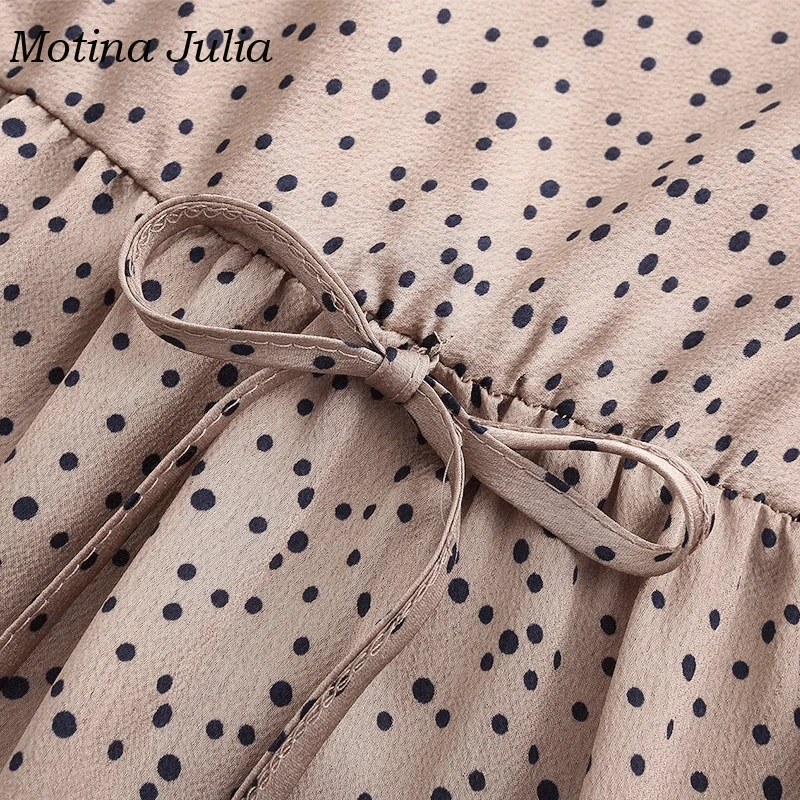 Motina Julia 2019 летнее платье в горошек женское большой маятник бохо Пляжное женские