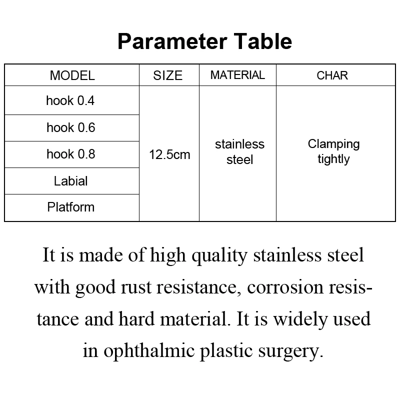 Cosmetic surgery ophthalmic microsurgical instruments clamping tissue tweezers double eyelid tools abdominal tweezers
