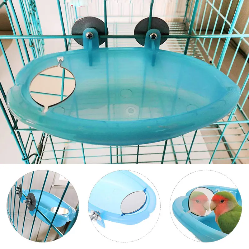 Parrot ванна для птицы птица аксессуары для ванны Птица зеркало для ванны вода для ванны клетка прекрасный зеленый Многофункциональный