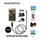 Водонепроницаемый эндоскоп 2 в 1, 7 мм, USB, Android, 6 светодиодный Бороскоп, Инспекционная камера, эндоскоп для Android, ПК, 1 м, 2 м