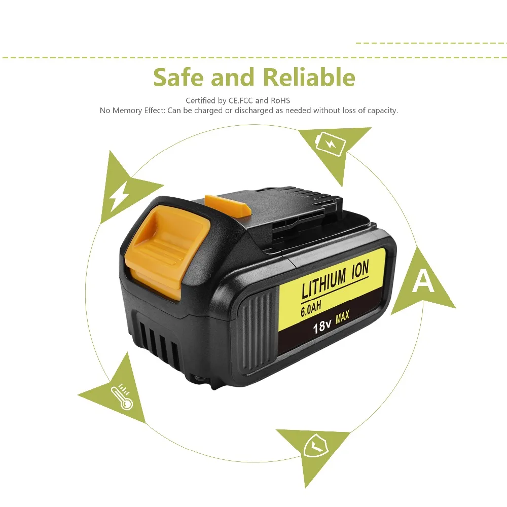 Bonacell для DeWalt 18 в 6000 мАч батарея Электроинструмент батареи Замена DCB181 DCB182 DCD780 DCD785 DCD795 L10