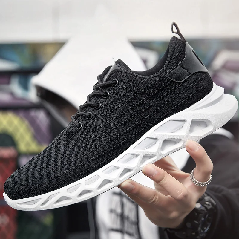 Мужские дышащие кроссовки для бега спортивные Homme белые теннисные черные