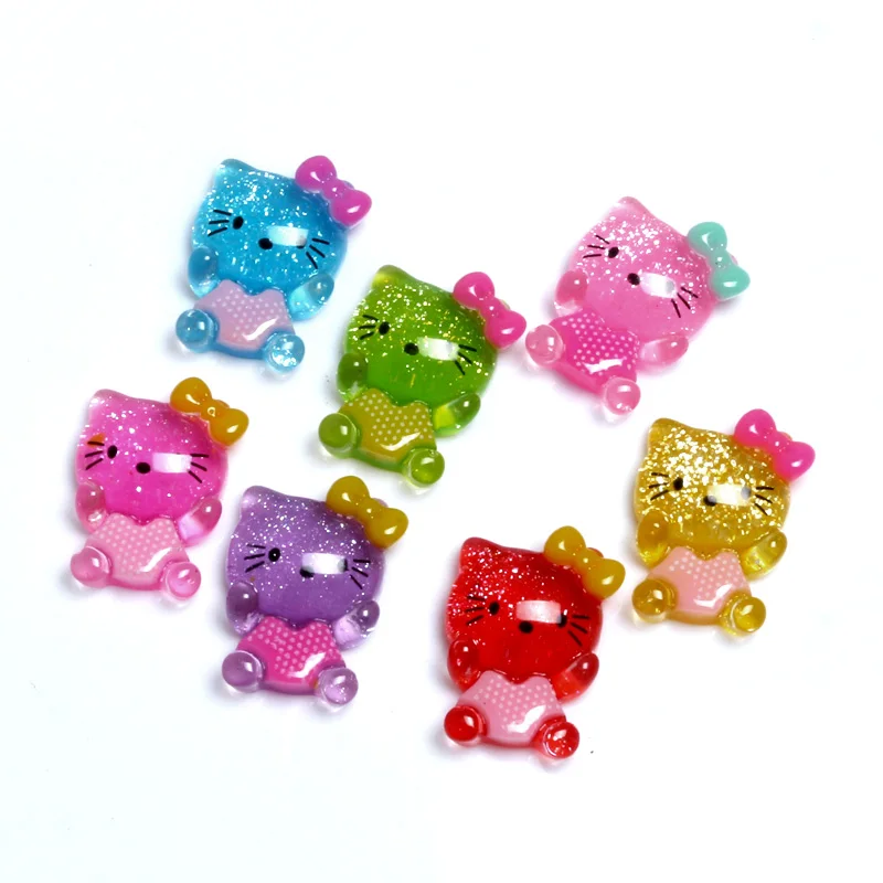 Cat 4 19x14mm 50 шт. смешанные кабошоны из смолы с милым котом, украшения для скрапбукинга, аксессуары для поделок - Цвет: Cat 4 19x14mm