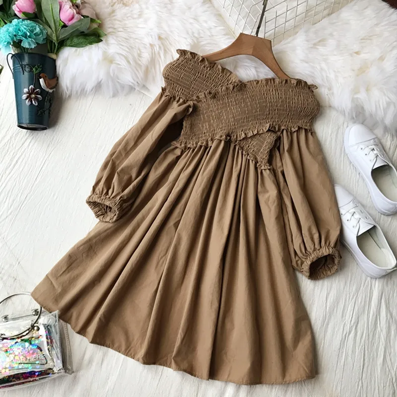 Женское шифоновое мини-платье с открытыми плечами короткое платье рукавом до