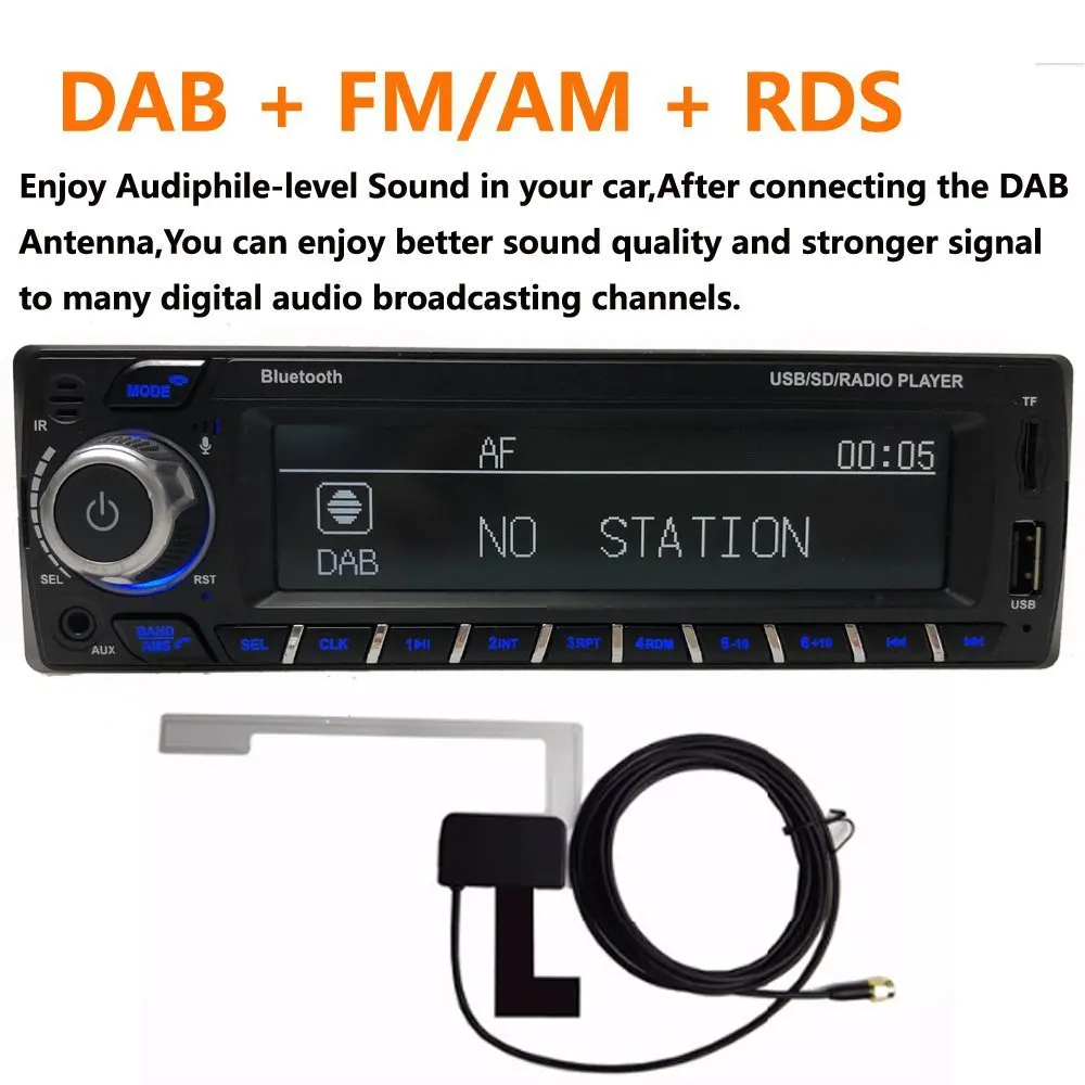 12 В Bluetooth Авторадио DAB + приемник 1 Din автомобильное радио стерео Поддержка AM FM RDS USB