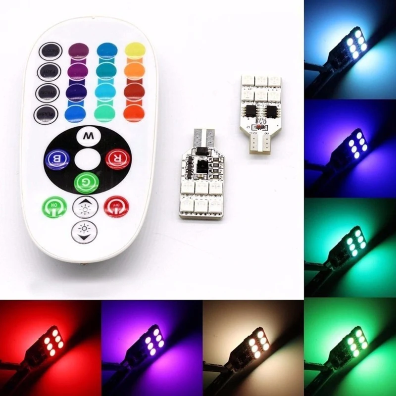 2x пульт дистанционного управления T10 5050 12 светодисветодиодный RGB автомобильная