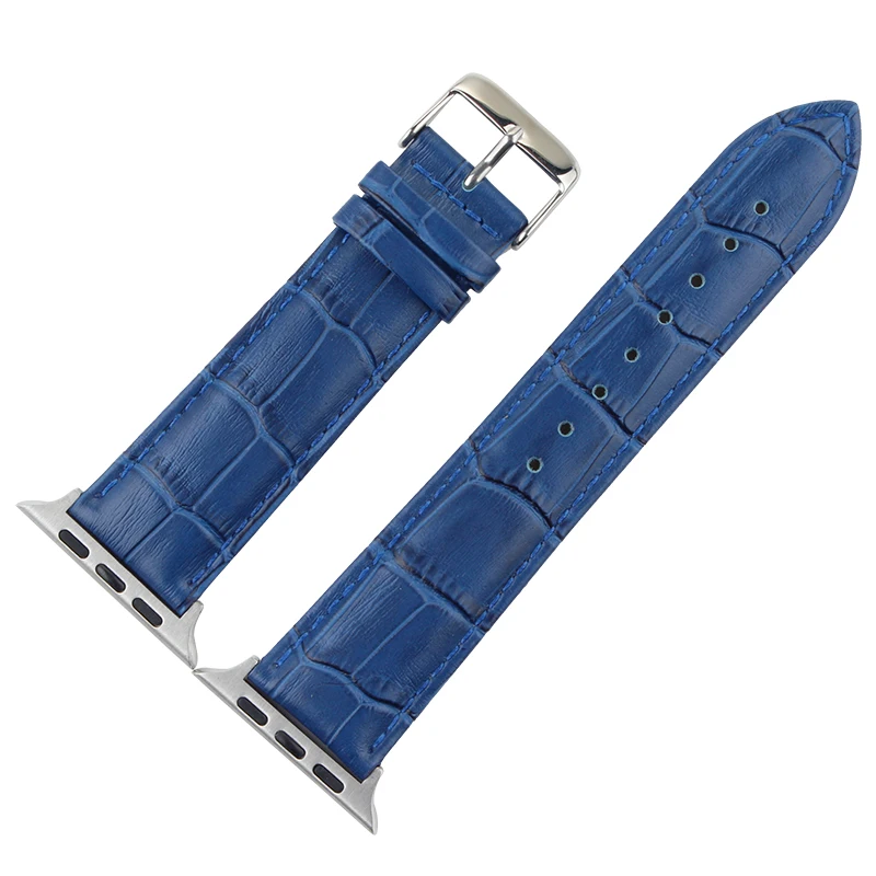 dark blue Наручных часов iwatch, ремешок 42 мм Натуральная кожа ремешок для наручных часов Apple Watch, 38 мм, ремешок, большие размеры 40-44 мм серии 4/3/2 ремень браслет для умных часов - Цвет ремешка: dark blue