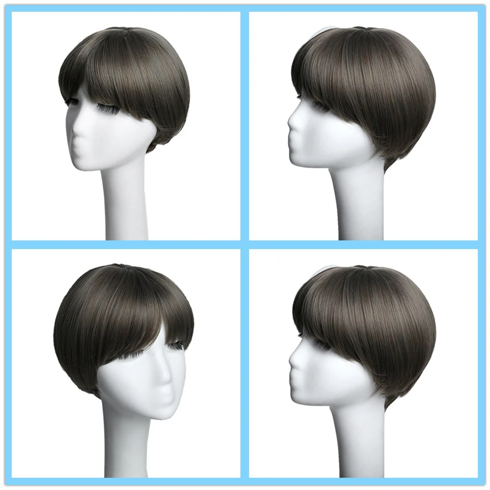 DIFEI Short Straight Wig 5 Colors Synthetic High-Temperature Fiber Halloween Party Women's | Шиньоны и парики