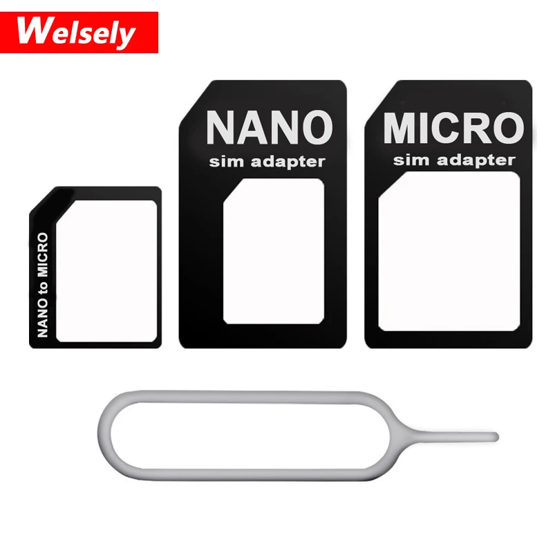 5 шт. Стандартный преобразователь 4 в 1 Nano Sim-карты на Micro Sim-карту для iPhone X 8 7 6 Plus se S8