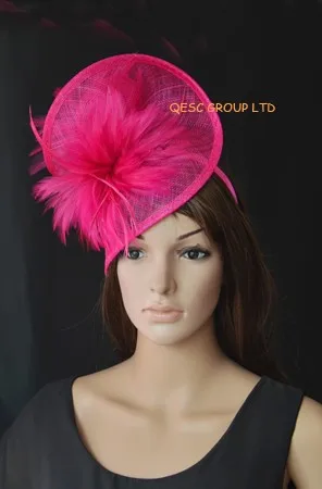 Новый sinamay перо Вуалетка для свадьбы женская шляпа ascot гонки Кентукки Дерби Кубок