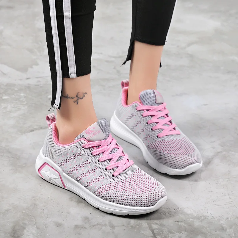 Women Casual Shoes Fashion Breathable Walking Mesh Flat Woman White Sneakers 2019 Tenis Feminino Gym Sport | Обувь