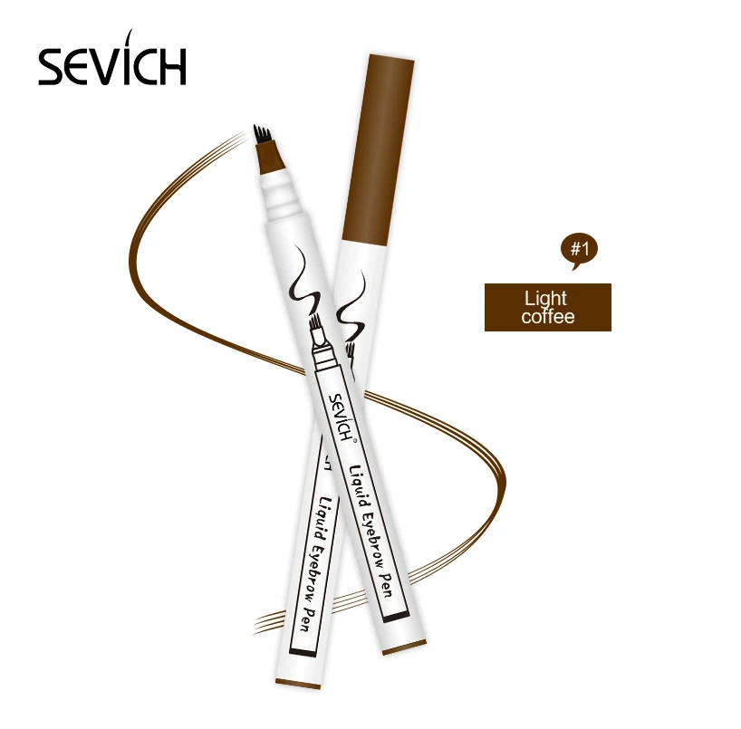 meibi-lt-coffee Sevich, микроблейдинг, ручка для татуировки бровей, тонкий эскиз, жидкая ручка для бровей, водостойкая тату, прочный карандаш для бровей, защита от пятен - Цвет: meibi-lt-coffee
