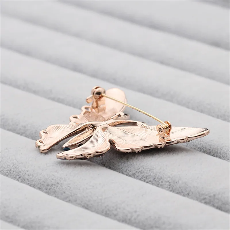 Женская винтажная брошка золотого цвета фиолетовая эмалированная заколка