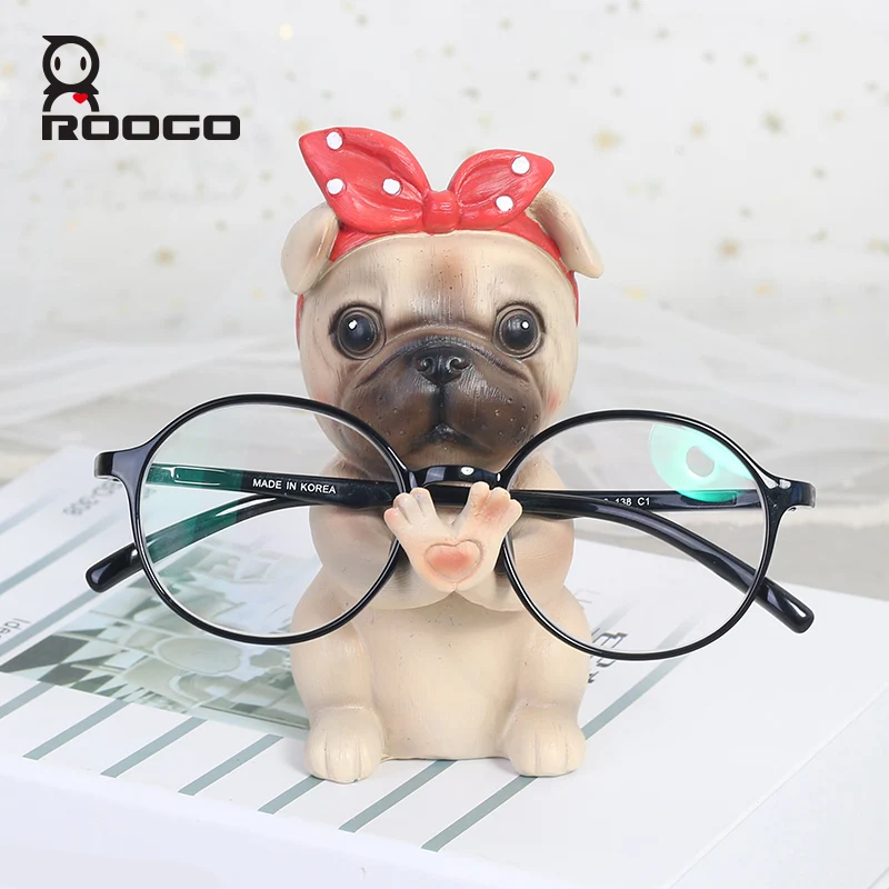 Фигурка животного в форме щенка kawaii, держатель для очков из смолы, украшение, стол для учебы, подарок для детей