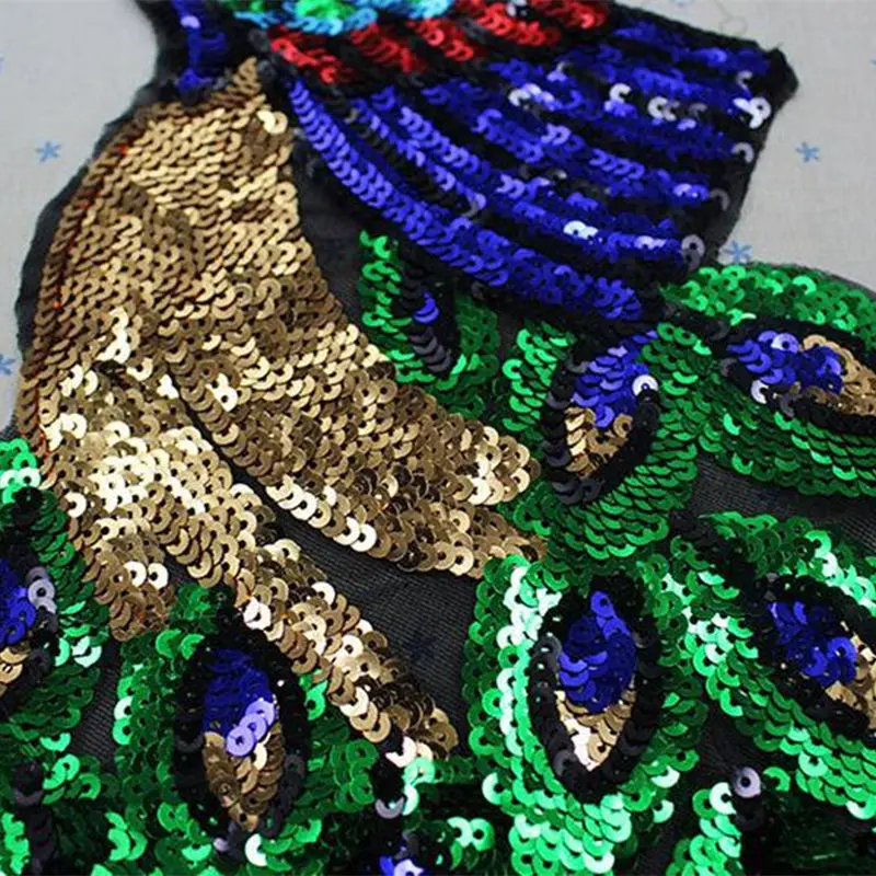 2 шт. большие нашивки с блестками и павлином|large applique patches|applique patchsequin peacock |