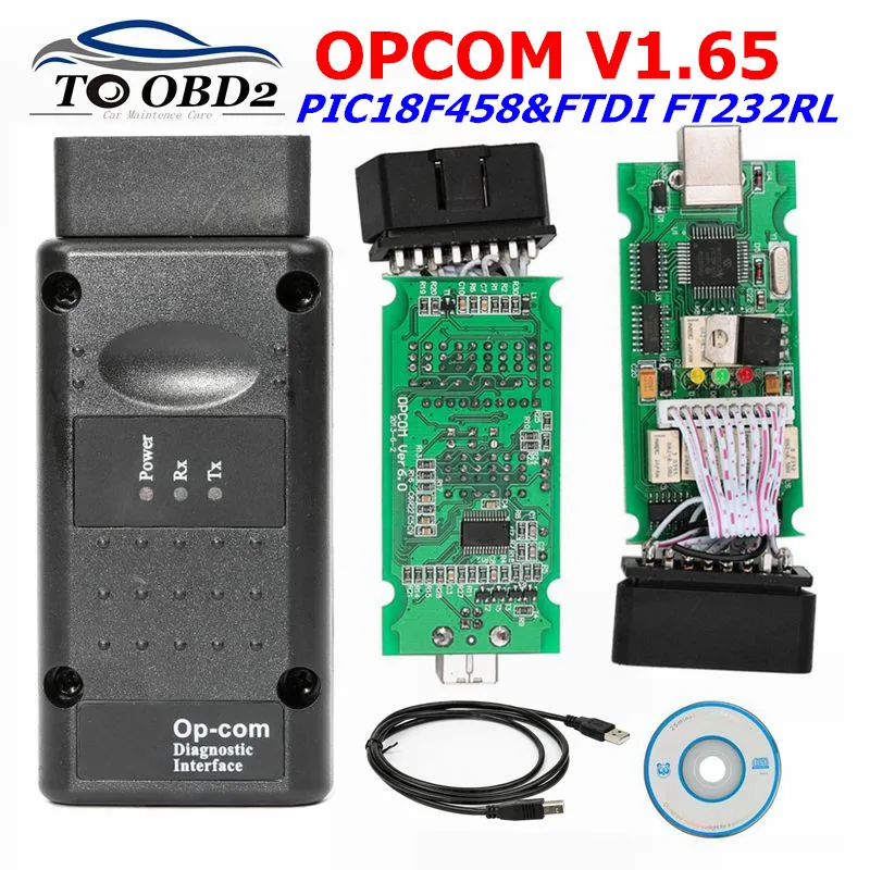 

OPCOM for Opel V1.65 with PIC18F458 FTDI FT232RL Chip op-com OBD2 Auto Diagnostic tool OP COM CAN BUS Interface OBD scanner
