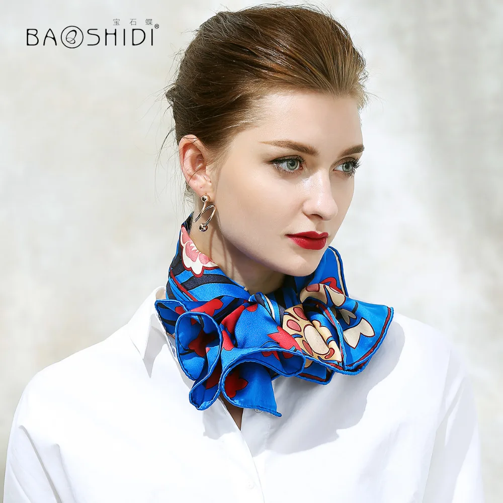 [BAOSHIDI] 2017 Осень Новое поступление 100% шелк 16 момме толстый 90*90 см квадратный шарф