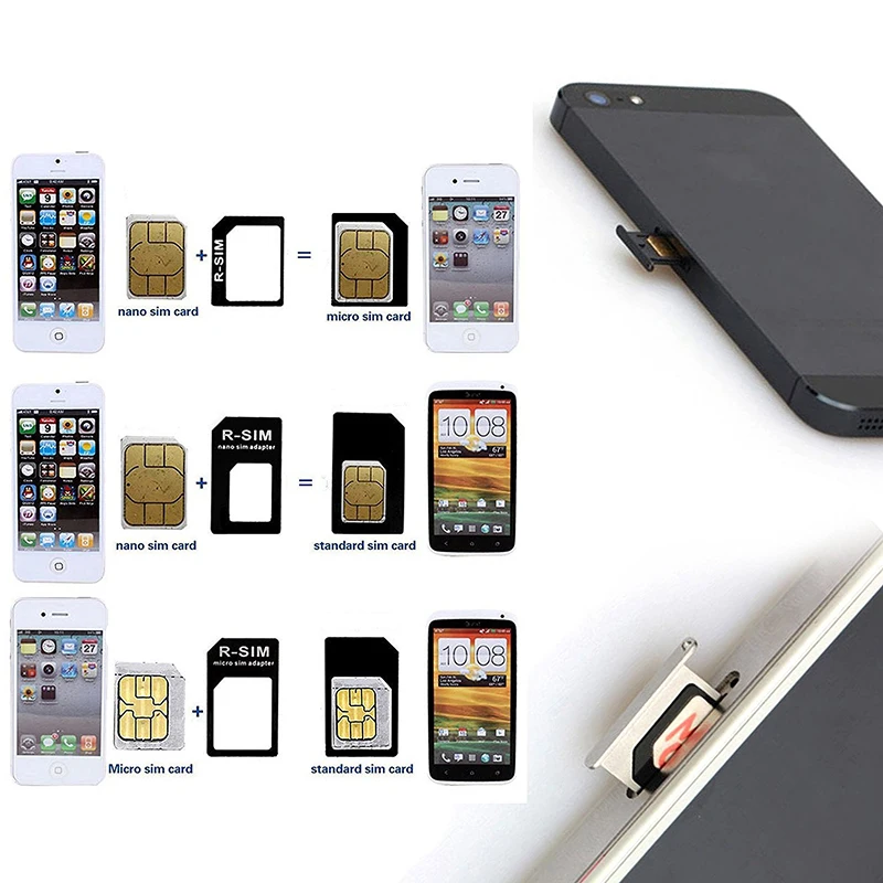 Micro Nano SIM Card Adapter Connector Kit for IPhone X XR 8 7 Plus 5S Huawei P30 Lite Xiaomi Redmi Note 6 Pro 5 Mi 9 Sims Holder | Мобильные