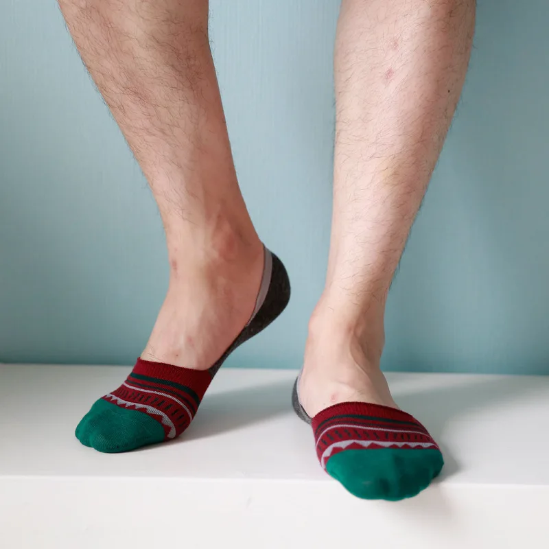 5 пар модные мужские носки Нескользящие невидимые прозрачные тонкие шелковые