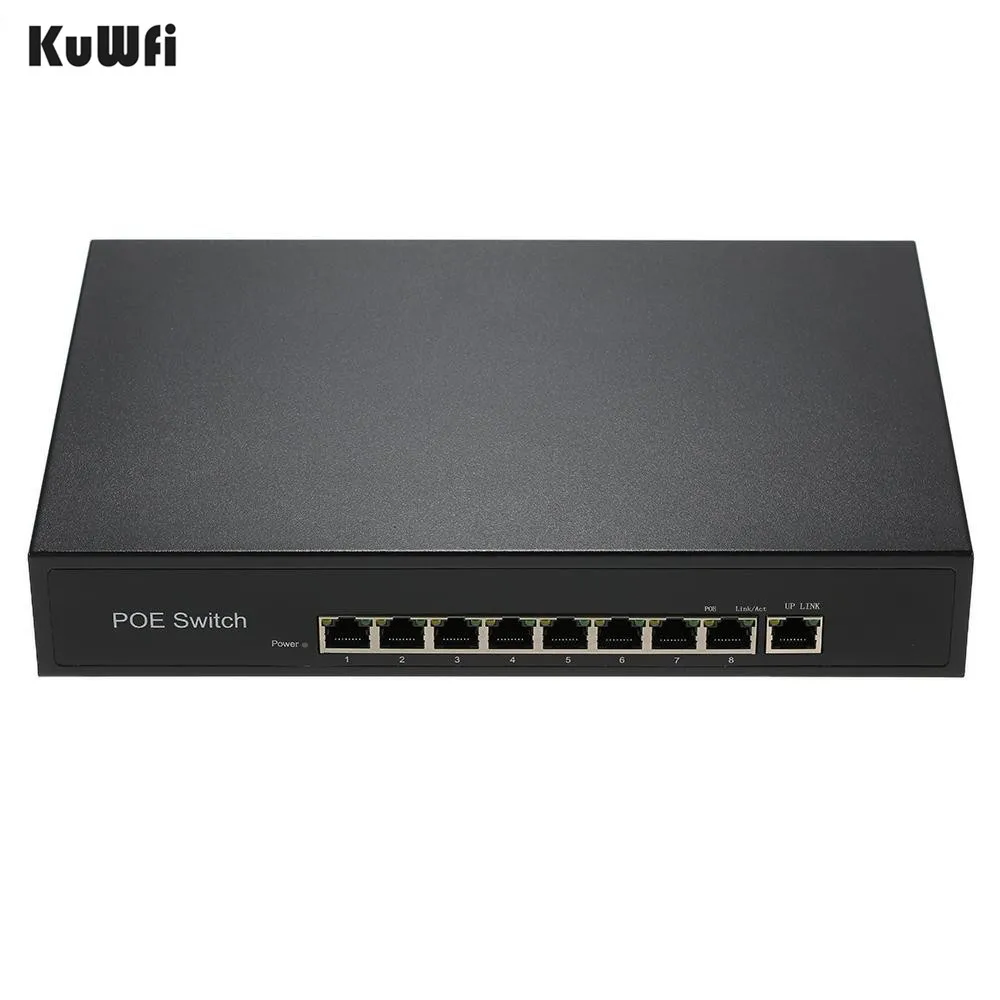 9 портов 10/100 Мбит/с сетевой коммутатор IEEE 802.3af POE Быстрая сеть Power15.4W/30 Вт через Ethernet