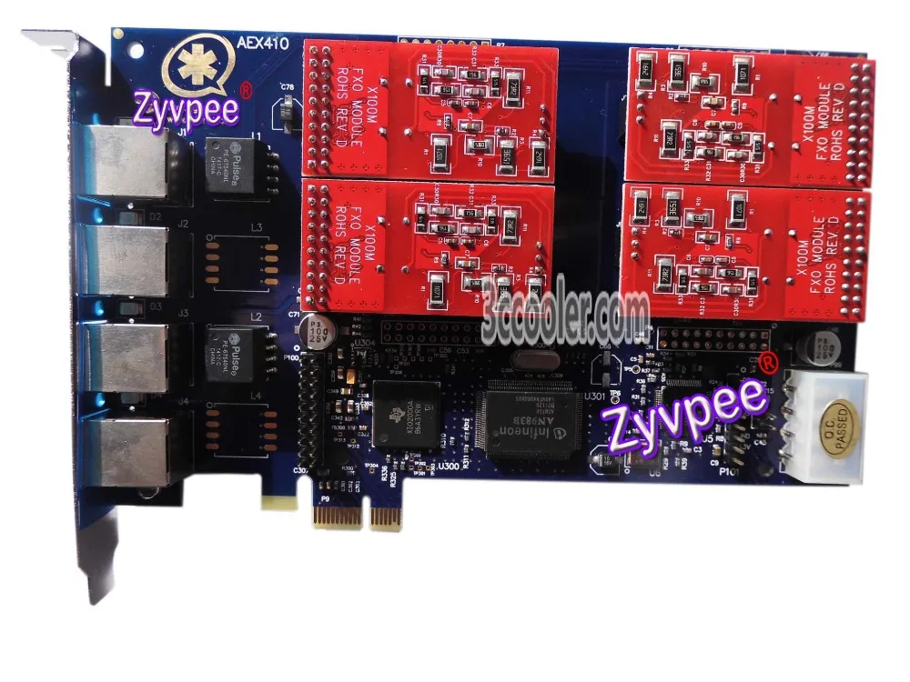 AEX410 4 порта аналоговая карта Asterisk PCIe Trixbox Elastix FreePBX VoIP Fxo Fxs|Охлаждающие подставки